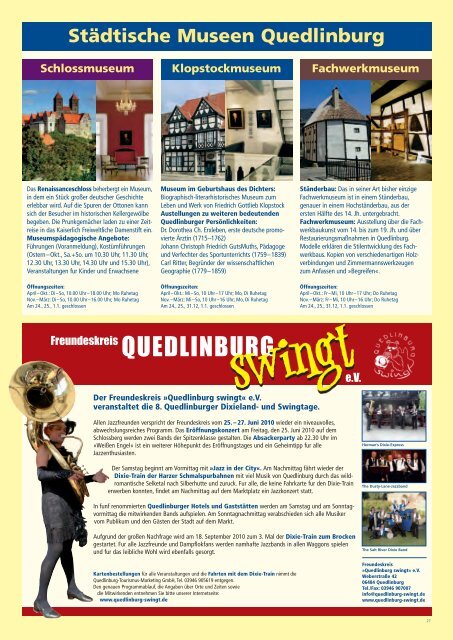 Veranstaltungen, Unterkunfte, Angebote - Quedlinburg