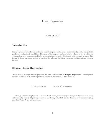 Linear Regression Notes