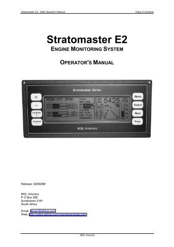 Stratomaster E2 - EMS - MGL Avionics