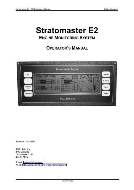 Stratomaster E2 - EMS - MGL Avionics