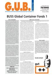 BUSS Global Container Fonds 1 - G.U.B.-Fondsguide