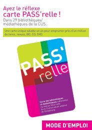 carte PASS'relle ! - MÃ©diathÃ¨ques de la ville et de la communautÃ© ...