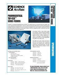 Tuf-Flex Volumetric Feeders - Schenck AccuRate