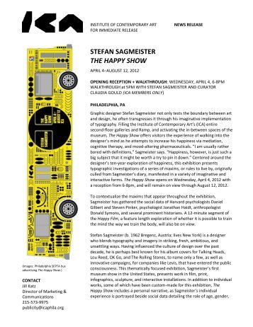 STEFAN SAGMEISTER THE HAPPY SHOW - ICA