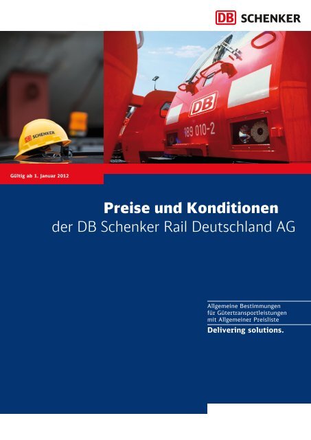 Preise und Konditionen der DB Schenker Rail Deutschland AG