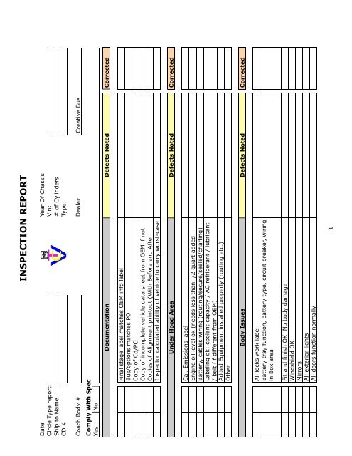 Inspection Report Sample Forms (.pdf) - CalACT