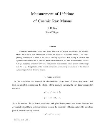 Measurement of Lifetime of Cosmic Ray Muons