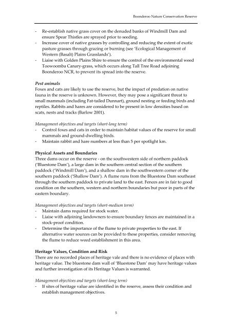 Boondero NCR Management Statement (PDF File ... - Parks Victoria