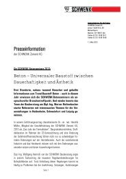 Presseinformation - SCHWENK Zement KG