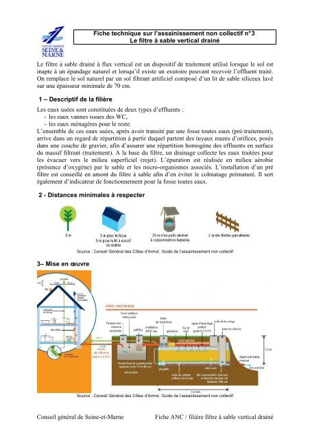 Fiche Technique ANC nÂ°3 filtre Ã  sable vertical drainÃ©