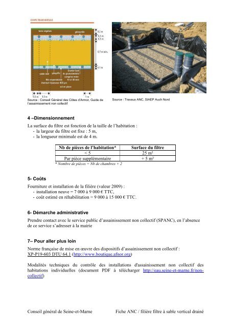 Fiche Technique ANC nÂ°3 filtre Ã  sable vertical drainÃ©