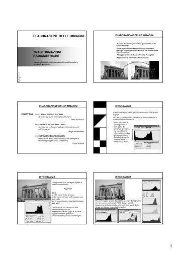 elaborazione delle immagini trasformazioni radiometriche - Circe