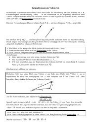 Grundwissen zu Vektoren - Feuerbachers-matheseite.de