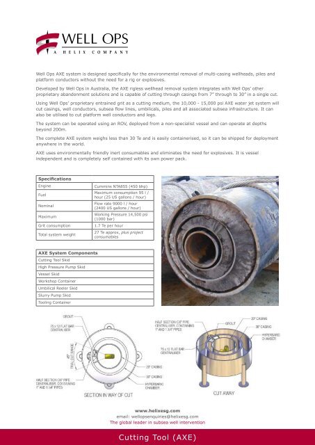 Cutting Tool (AXE) - Helix Energy Solutions