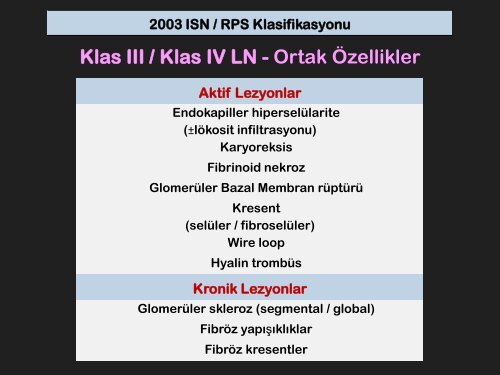 Klas V: MembranÃ¶z Lupus Nefriti