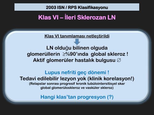 Klas V: MembranÃ¶z Lupus Nefriti