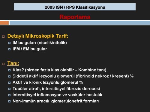 Klas V: MembranÃ¶z Lupus Nefriti