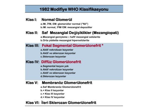 Klas V: MembranÃ¶z Lupus Nefriti