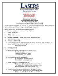 Investment Committee Meeting Agenda