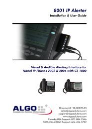 8001 IP Alerter User Guide - Algo Communication Products