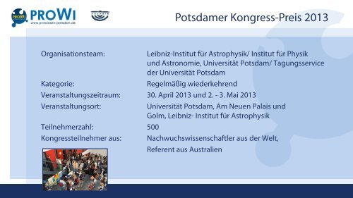 Präsentation der Teilnehmer 2013 - wis-potsdam.de