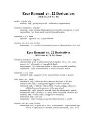 Ecce Romani ch. 22 Derivatives - Lewiston School District