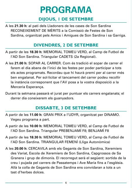 Programa de festes 2011 - Mallorca