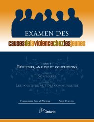 Examen des causes de la violence chez les jeunes - Ministry of ...