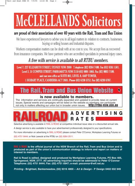 June 2005 Rail and Road - Rail, Tram and Bus Union of NSW