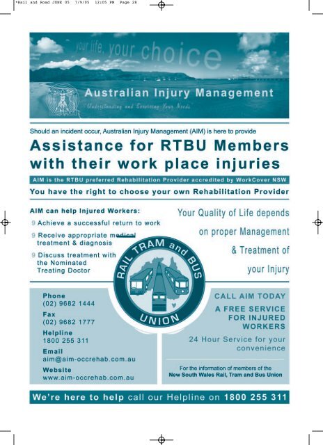 June 2005 Rail and Road - Rail, Tram and Bus Union of NSW