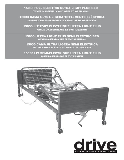 15033 FULL ELECTRIC ULTRA LIGHT PLUS BED ... - Drive Medical