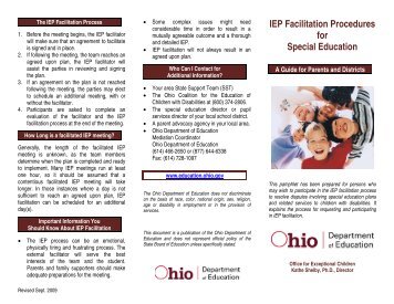 IEP Facilitation Procedures for Special Education