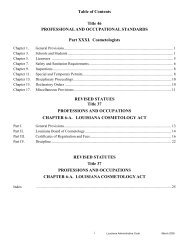Table of Contents Title 46 PROFESSIONAL AND OCCUPATIONAL ...