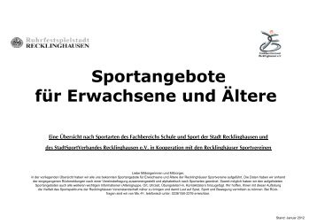 Sportangebote für Erwachsene und Ältere - Stadt Recklinghausen