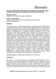 Estudo comparativo dos nÃ­veis de flexibilidade entre ... - Unileste