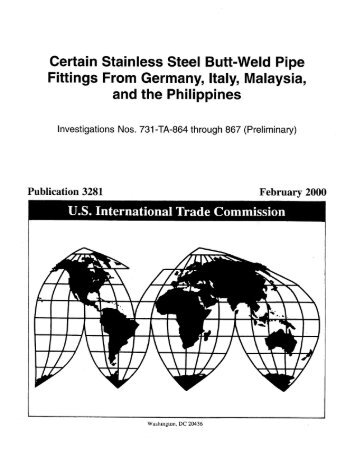 Certain Stainless Steel Butt-Weld Pipe Fittings From Germany - USITC