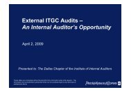 External ITGC Audits – An Internal Auditor's ... - IIA Dallas Chapter