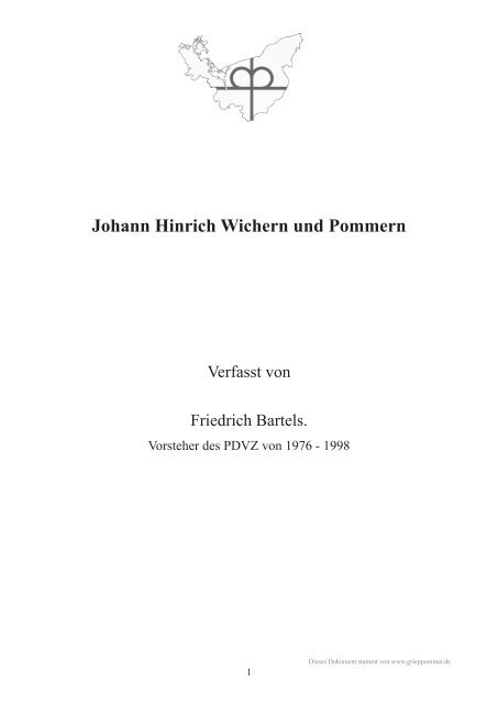 Johann Hinrich Wichern und Pommern - GRIEPPOMMER.de