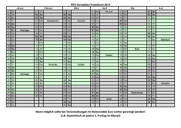 Putzdienstplan 2013 - Reit- und Fahrverein Gerstetten