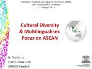 Cultural Diversity & Multilingualism: Focus on ASEAN