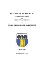 A B W A S S E R R E G L E M E N T - Einwohnergemeinde Kandersteg