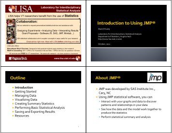 Intro to JMP.pdf - LISA - Virginia Tech