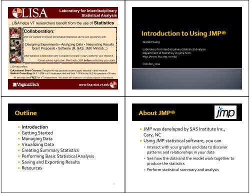 Intro to JMP.pdf - LISA - Virginia Tech