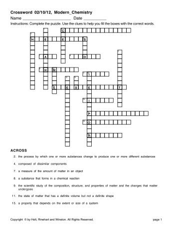Crossword Puzzle 1.1-1.2