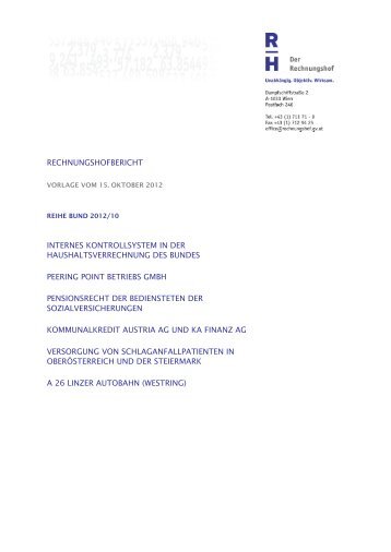 rechnungshofbericht internes kontrollsystem in der ...