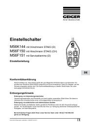 Einstellschalter - Geiger Antriebstechnik