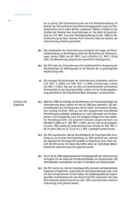W ahrnehmungsbericht des Rechnungshofes Teilbereiche des Steyr ...