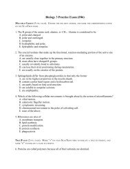 Biology 3 Practice Exam (F05)