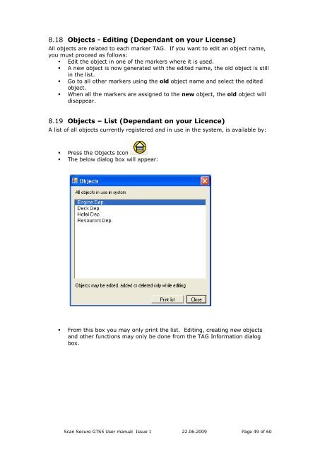 Scan Secure GTS Software user manual 1 - Scan Secure AS