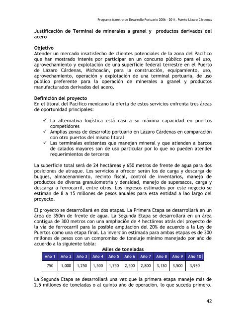 programa maestro de desarrollo puerto lÃ¡zaro cÃ¡rdenas 2006 â 2011